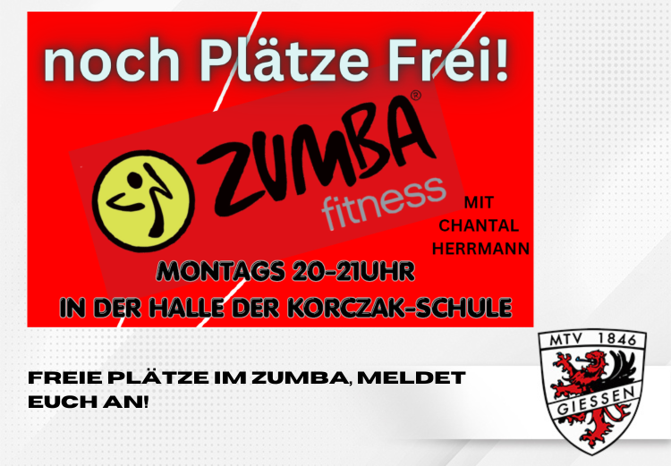 Wir haben noch freie Plätze im Zumba für Erwachsene, meldet euch an!